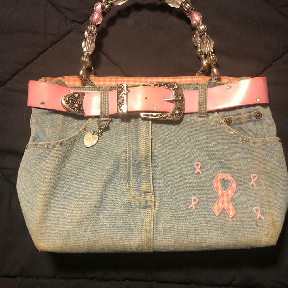 Breast Cancer denim purse